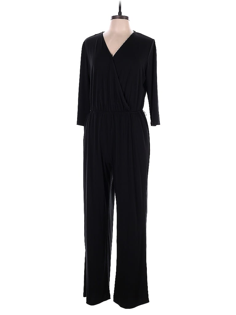NY Collection Solid Black Jumpsuit Size XL (Petite) - photo 1