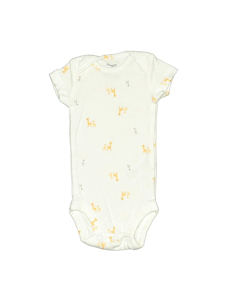 CARTER'S Pre-owned Babies' Short Sleeve Onesie In White