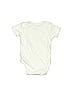 First Impressions 100% Cotton Solid White Ivory Short Sleeve Onesie Size 0-3 mo - photo 2