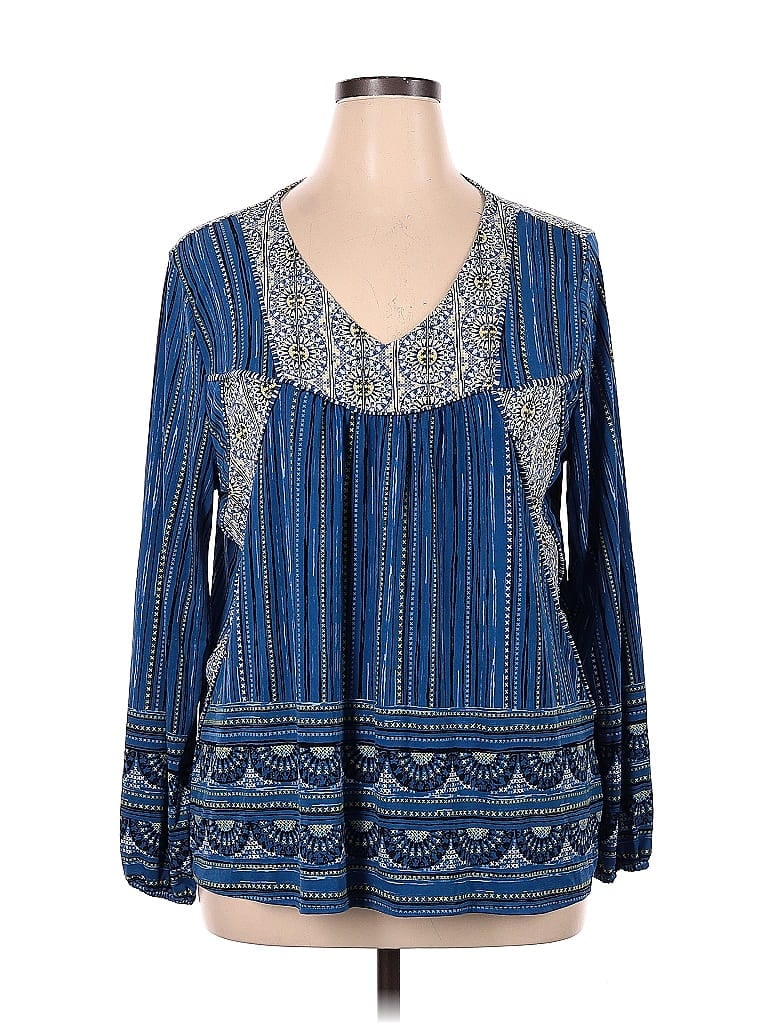 Style&Co Blue Long Sleeve Blouse Size XL - 51% off | thredUP