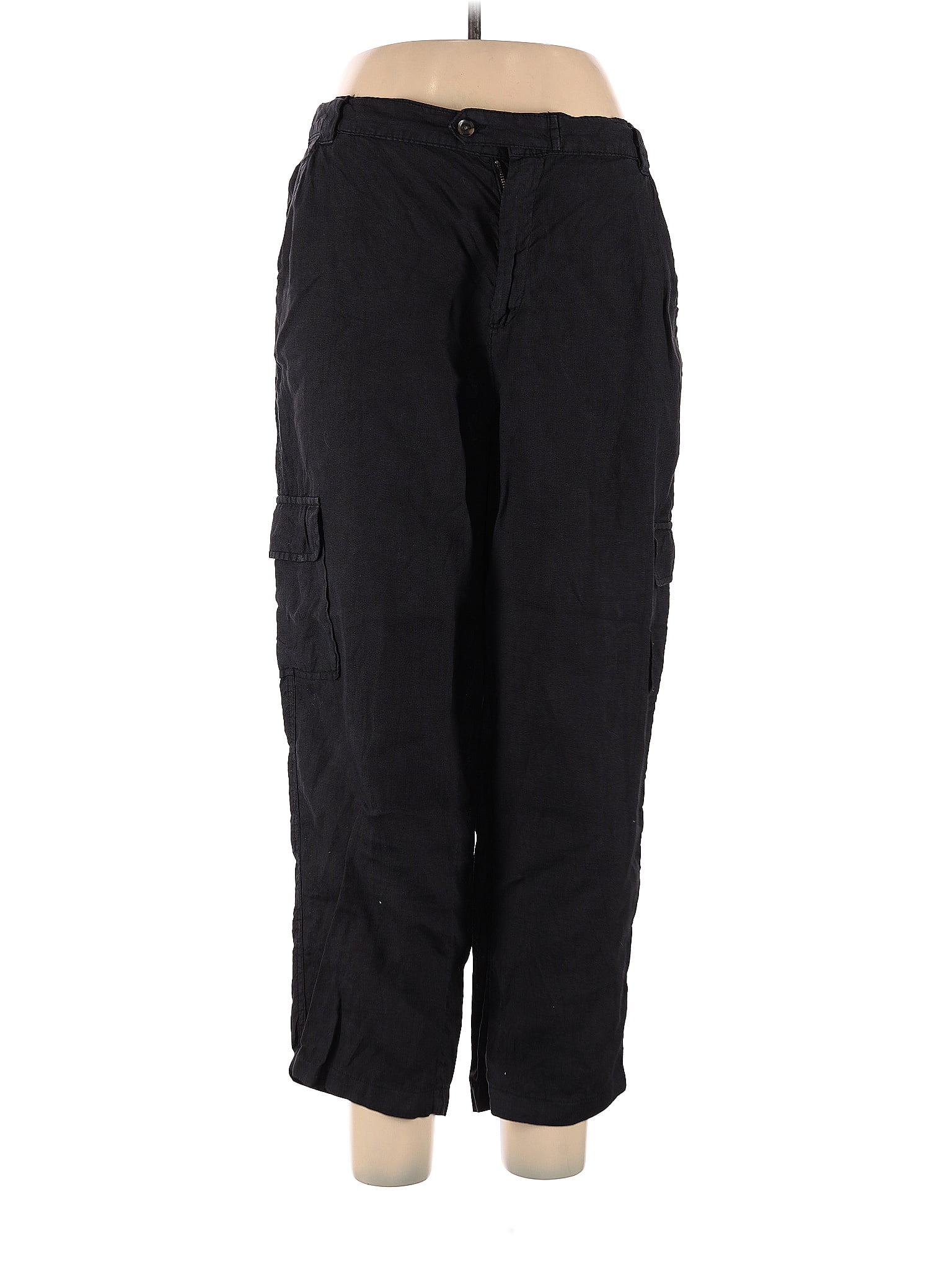 RACHEL Rachel Roy 100 Linen Black Cargo Pants Size XL 74 off thredUP