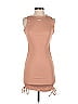 Boohoo 100% Polyester Solid Tan Casual Dress Size 4 - photo 1