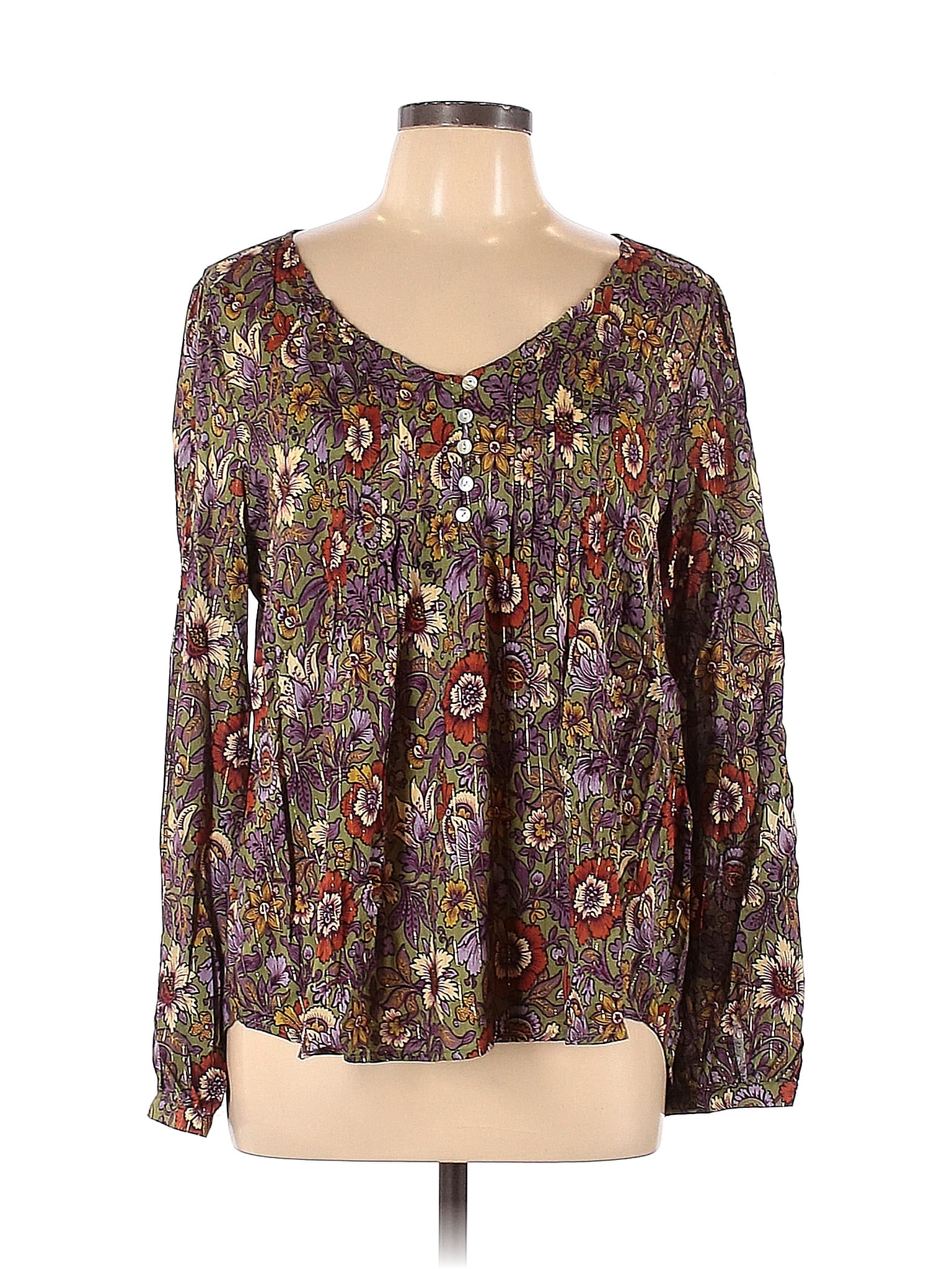 Jane and Delancey 100% Rayon Brown Long Sleeve Blouse Size L - 64% off ...