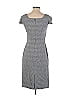 Tahari by ASL Houndstooth Jacquard Marled Argyle Grid Tweed Gray Casual Dress Size 2 - photo 2