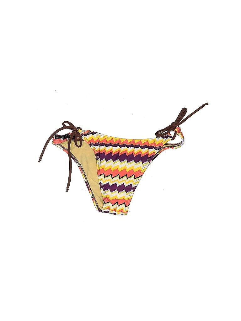 Assorted Brands Chevron-herringbone Yellow Tan Swimsuit Bottoms Size L - photo 1