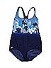 Speedo 100% Polyester Floral Multi Color Blue One Piece Swimsuit Size 16 - photo 1