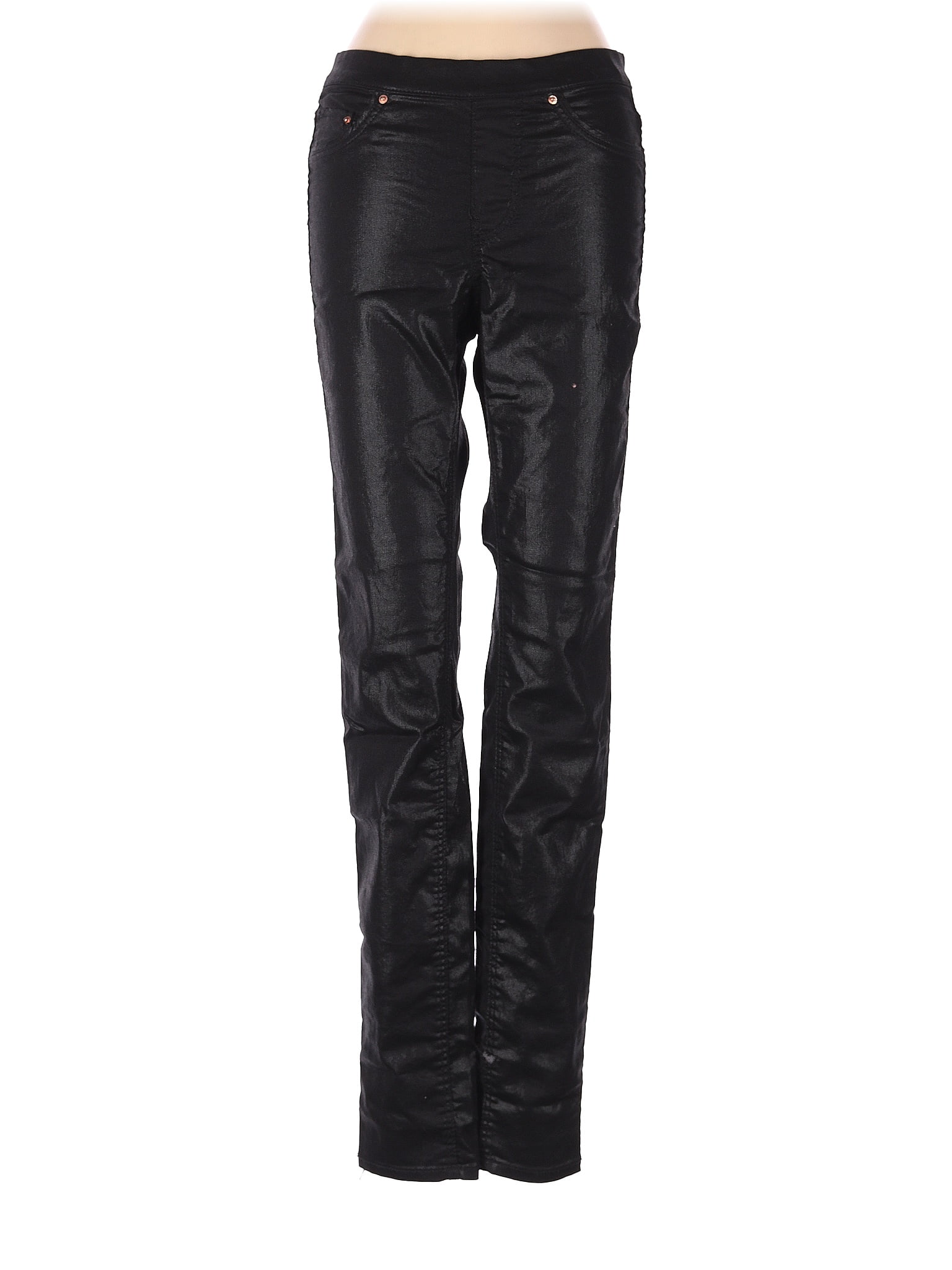 H&M Solid Black Faux Leather Pants Size 2 54 off ThredUp