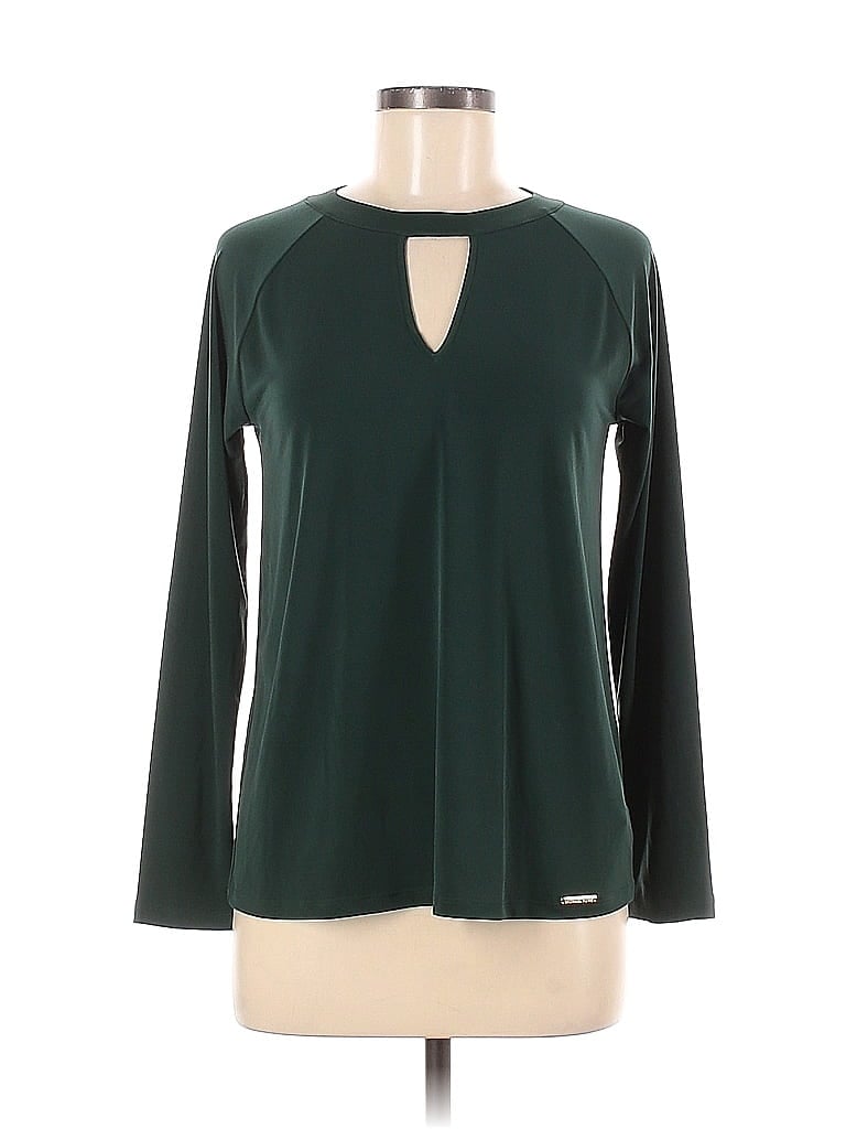 Michael Michael Kors Solid Green Long Sleeve Top Size S 68 Off Thredup