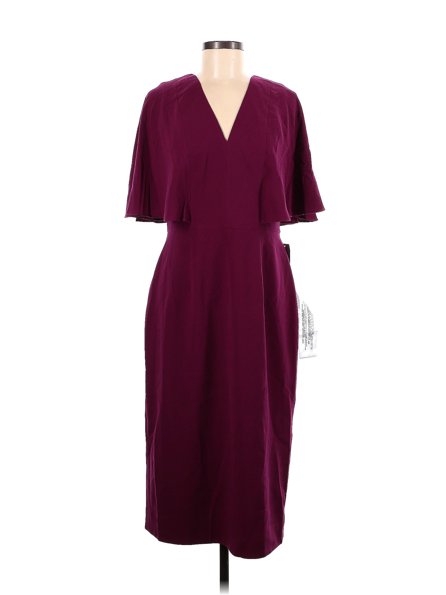 Dress The Population Solid Purple Burgundy Casual Dress Size L 25