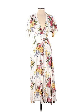 Reformation White Floral V-Neck Maxi (view 1)
