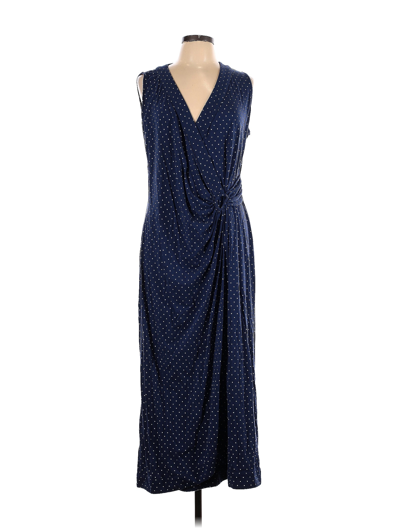 Lands' End Polka Dots Navy Blue Casual Dress Size XL - 66% off | thredUP
