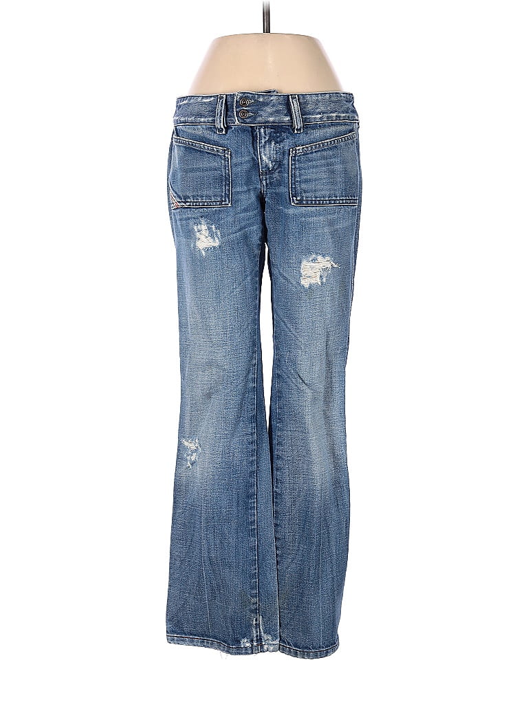 Diesel 100% Cotton Solid Blue Jeans 27 Waist - photo 1