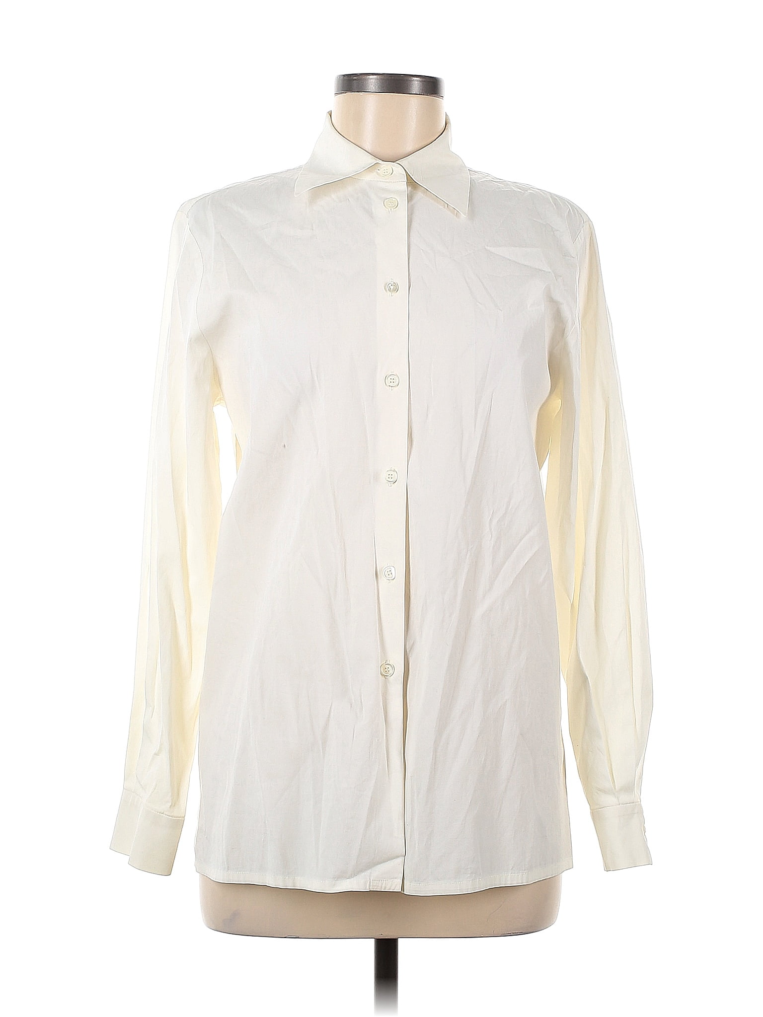 Céline Ivory Long Sleeve Button-Down Shirt Size 40 (EU) - 86% off | ThredUp