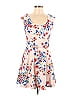 Candie's Floral Pink Ivory Casual Dress Size L - photo 1
