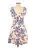 Candie's Floral Pink Ivory Casual Dress Size L - photo 2