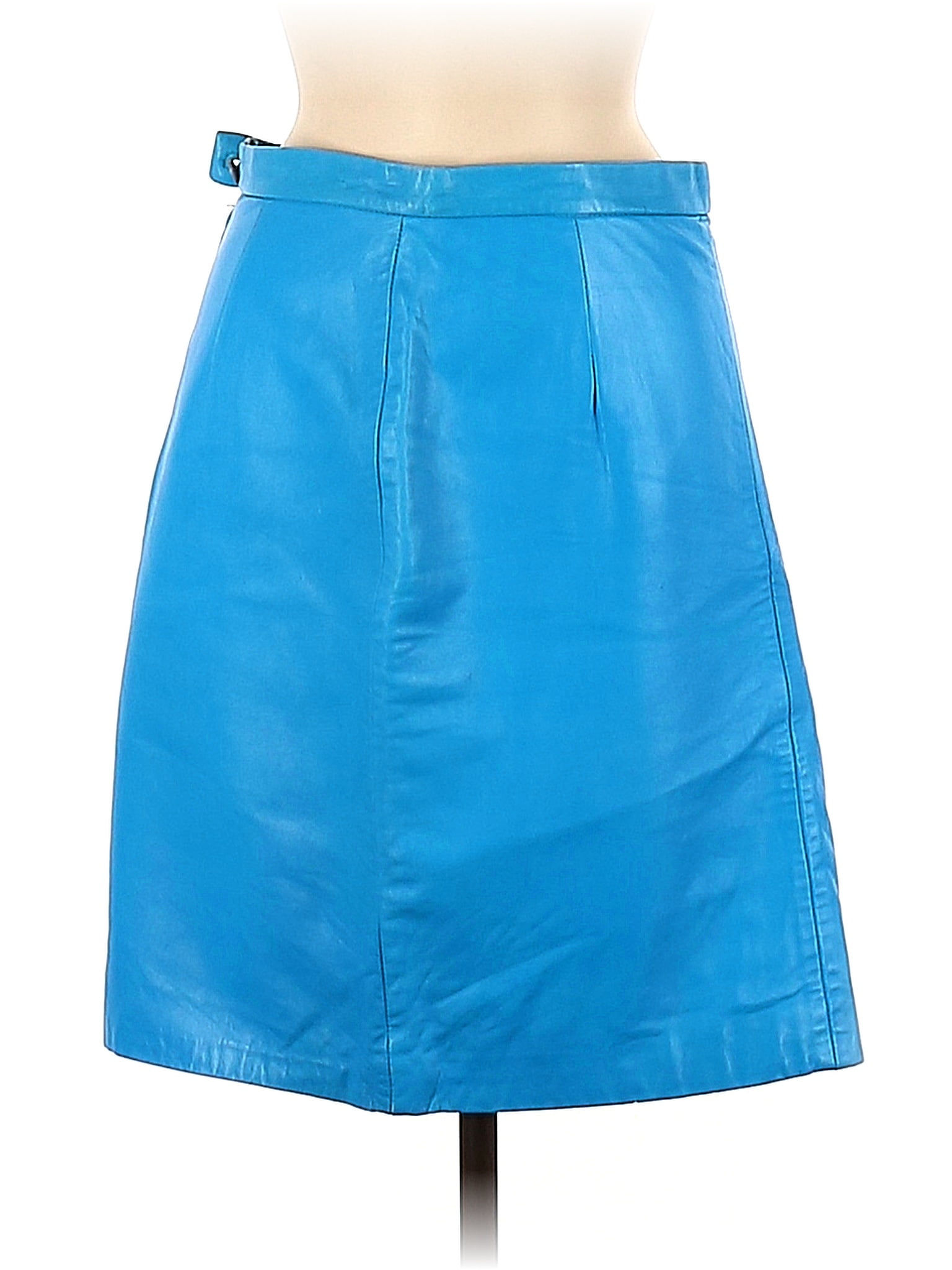 Michael Hoban for North Beach 100% Leather Blue Leather Skirt Size 11 ...