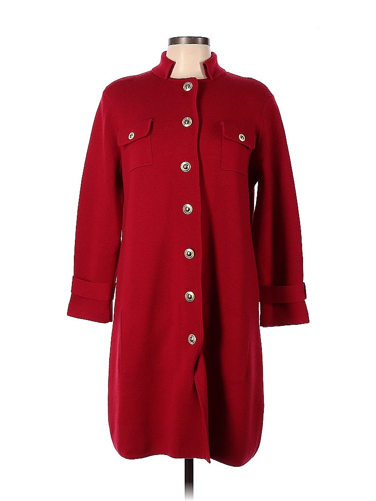 Worth New York 100% Wool Solid Red Wool Coat Size L - photo 1