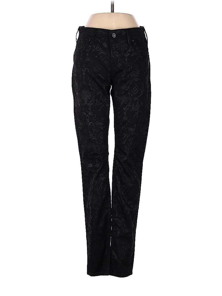 Silver Jeans Co. Jacquard Damask Paisley Baroque Print Brocade Black Jeans Size 27 SUPER SKINNY - photo 1