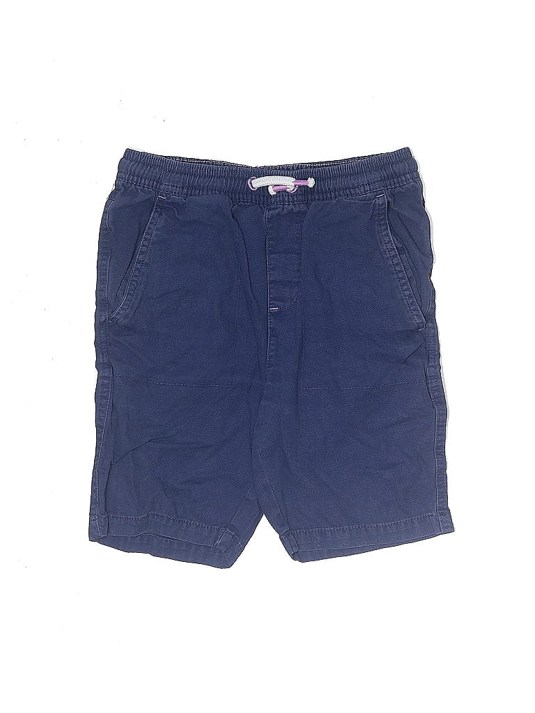 Mini Boden 100% Cotton Solid Blue Khaki Shorts Size 9 - photo 1