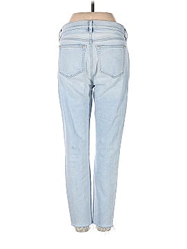 Ann Taylor LOFT Petite Destructed High Rise Skinny Ankle Jeans in Bleach Out Wash (view 2)
