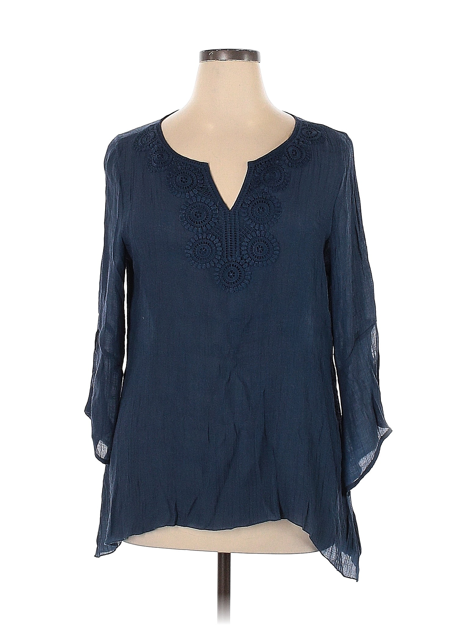 Zac & Rachel Blue Long Sleeve Blouse Size XL - 44% off | thredUP