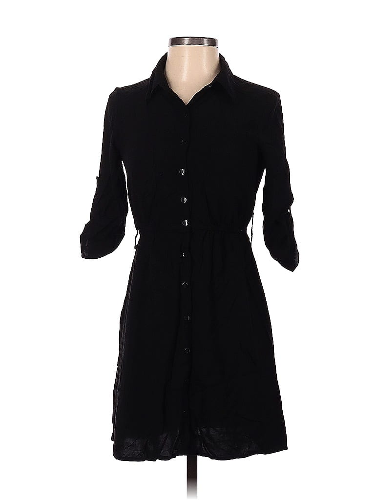 Iz Byer 100% Rayon Solid Black Casual Dress Size S - photo 1