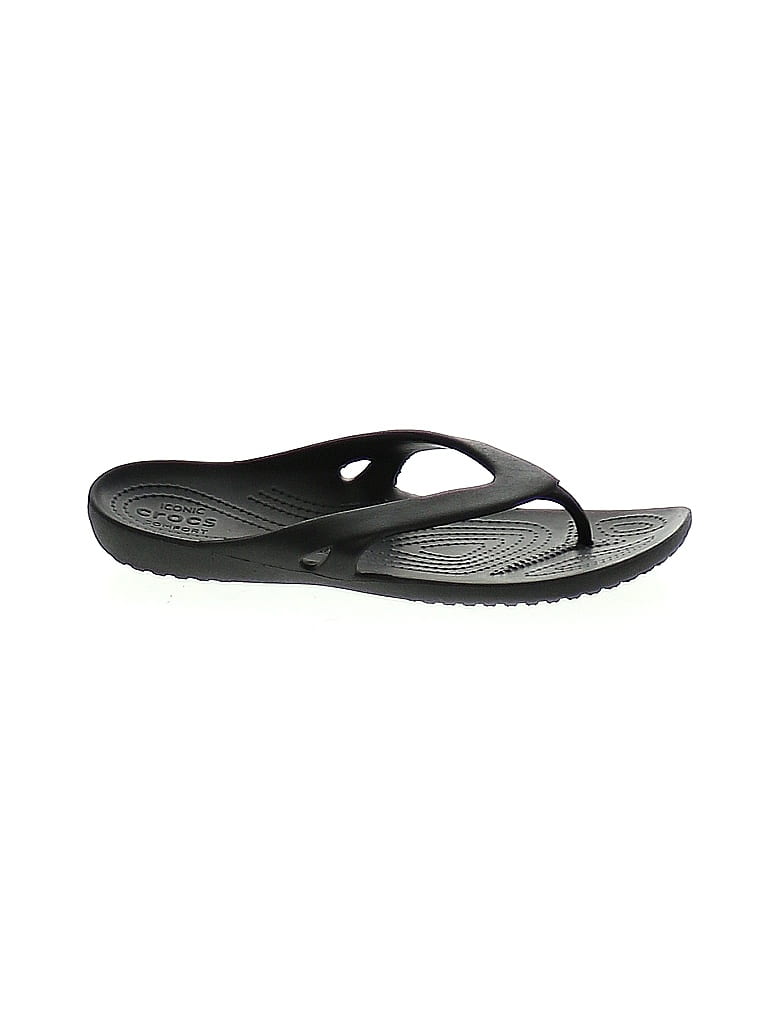 Crocs Solid Black Flip Flops Size 9 - photo 1