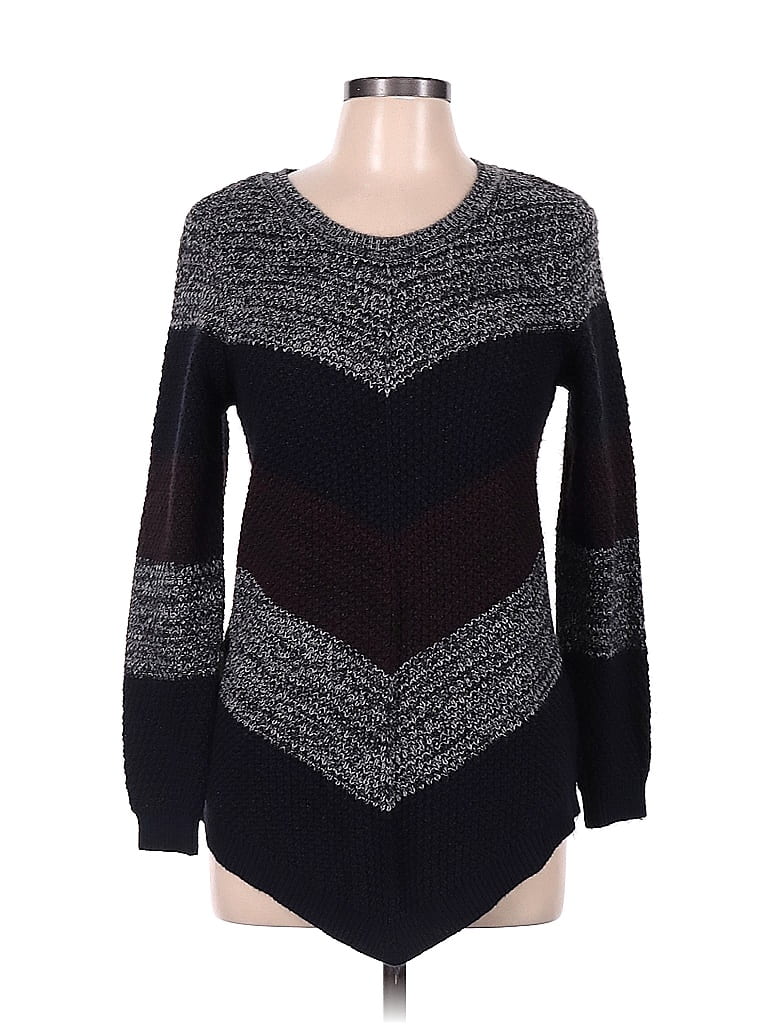 Alyx Chevron-herringbone Color Block Black Pullover Sweater Size M - photo 1