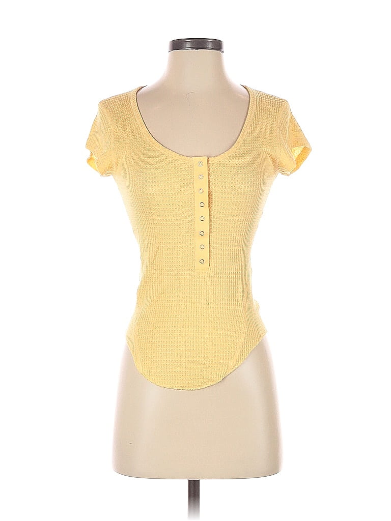 Intimately by Free People Yellow Thermal Top Size S - photo 1