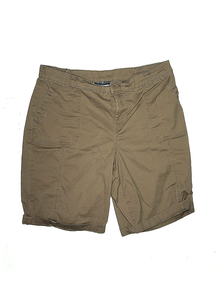 Karen Scott Solid Tan Khaki Shorts Size 16 - photo 1