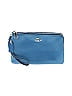 Coach Factory Solid Blue Leather Wristlet One Size - photo 1