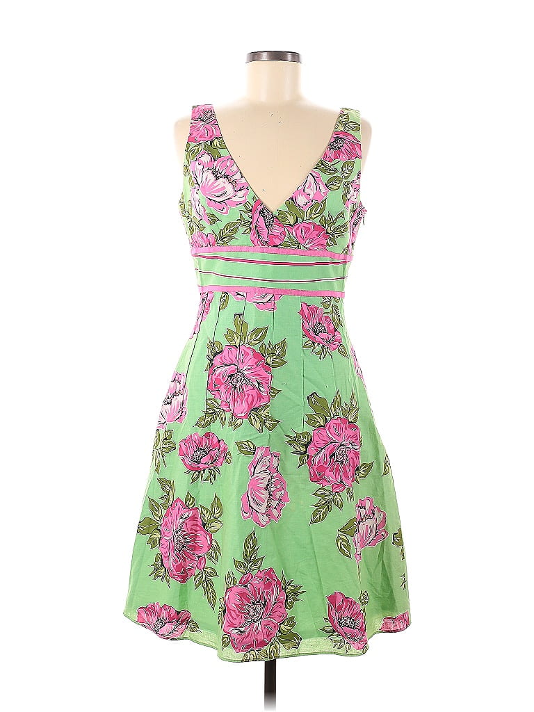Tibi 100% Cotton Floral Green Casual Dress Size 8 - photo 1