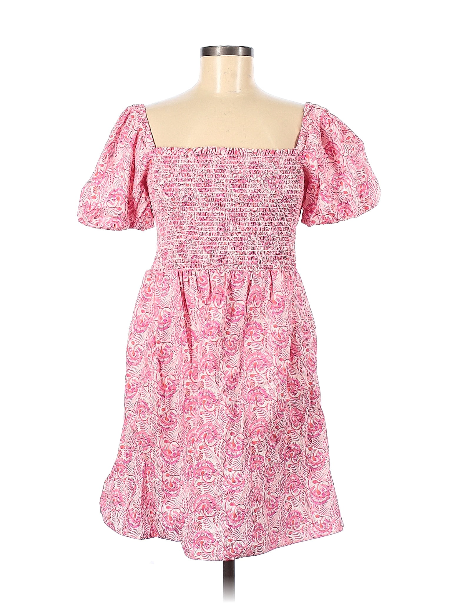 J.Crew 100% Cotton Multi Color Pink Casual Dress Size M - 75% off | thredUP