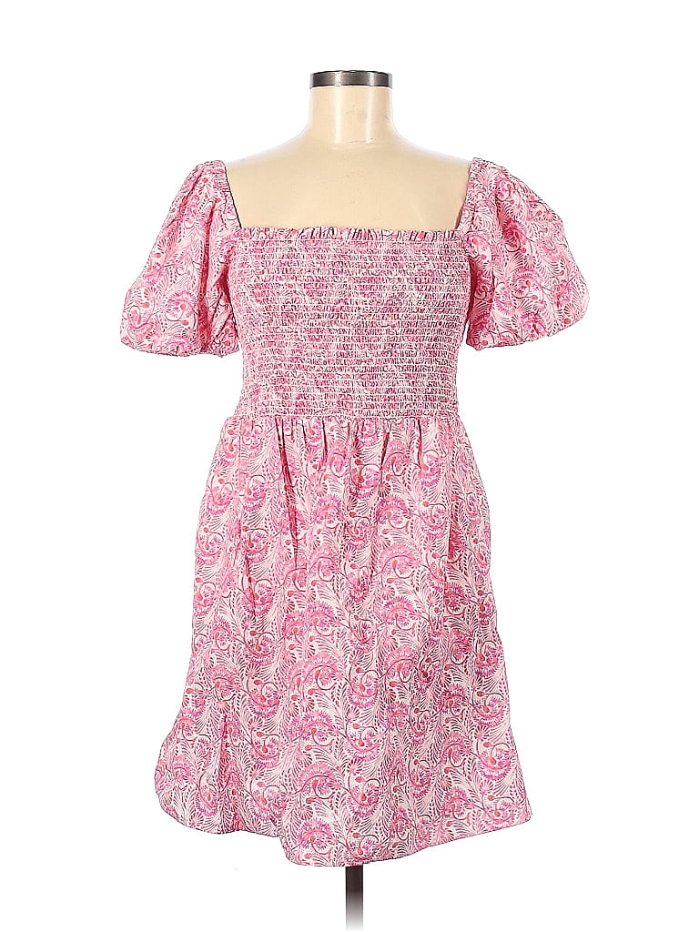 J.Crew 100% Cotton Multi Color Pink Casual Dress Size M - 75% off | thredUP