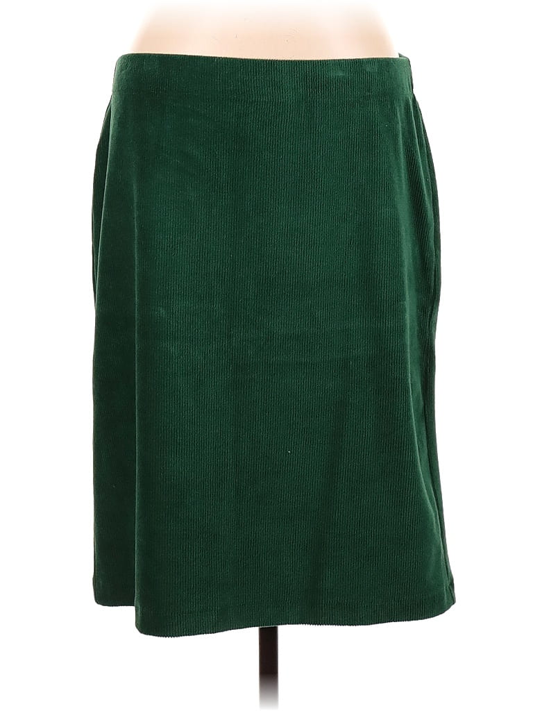 Lands' End Solid Green Casual Skirt Size M - photo 1
