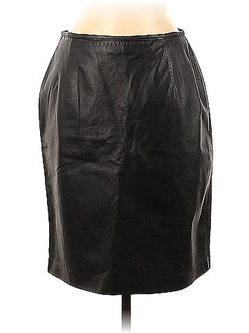 Black leather clearance skirt size 10