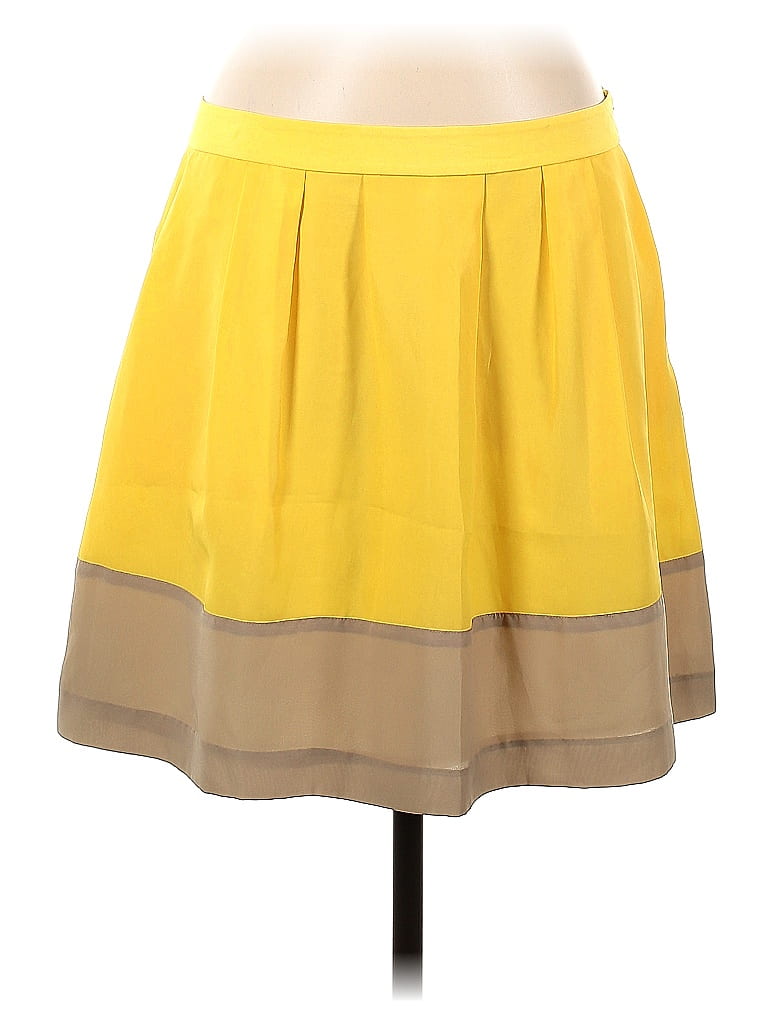 J.Crew Factory Store 100 Polyester Color Block Solid Yellow Casual