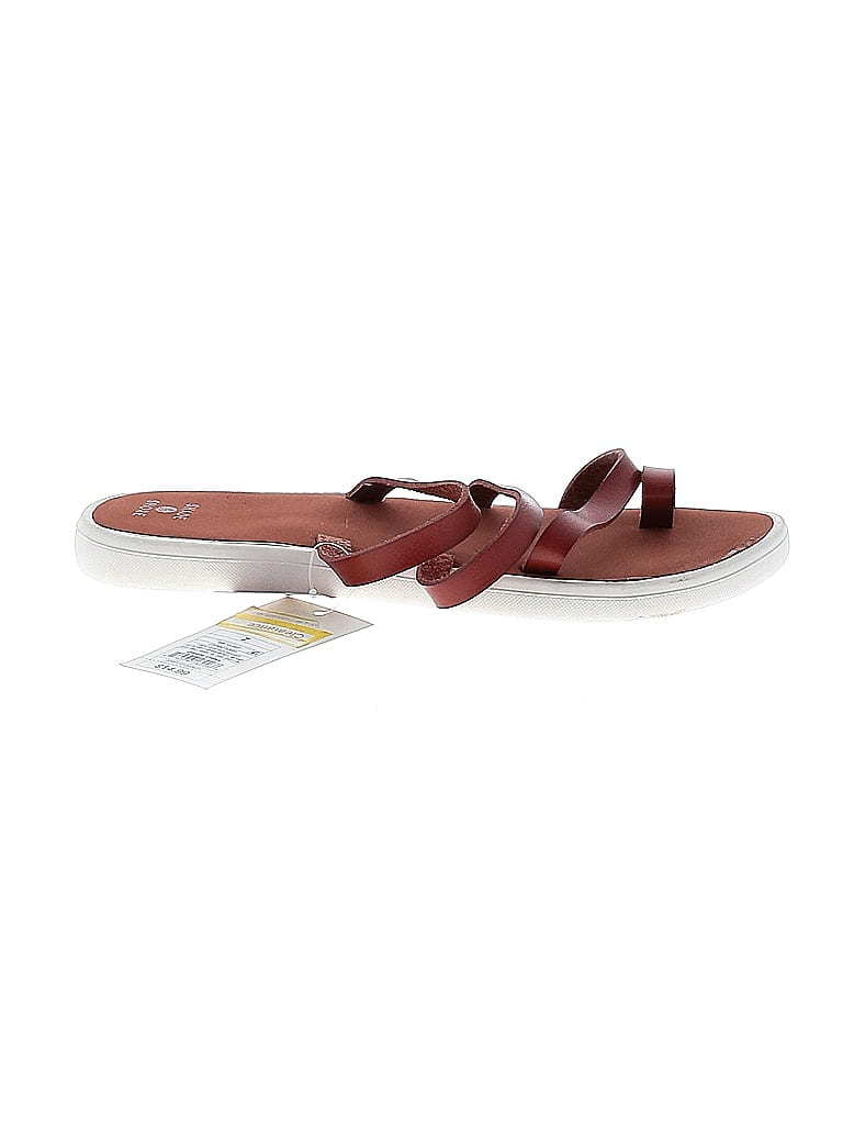 Shade & Shore Solid Maroon Burgundy Sandals Size 7 - photo 1