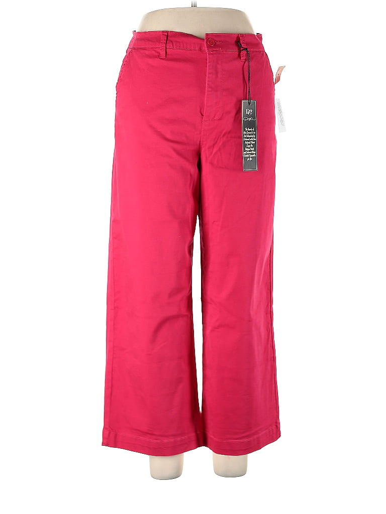 DG^2 by Diane Gilman Solid Pink Red Jeans Size 12 - photo 1