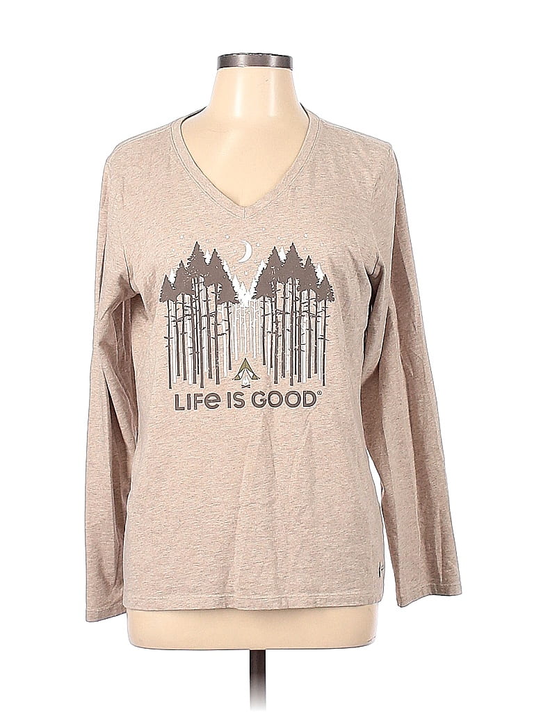 Life Is Good Graphic Tan Sweatshirt Size L - photo 1