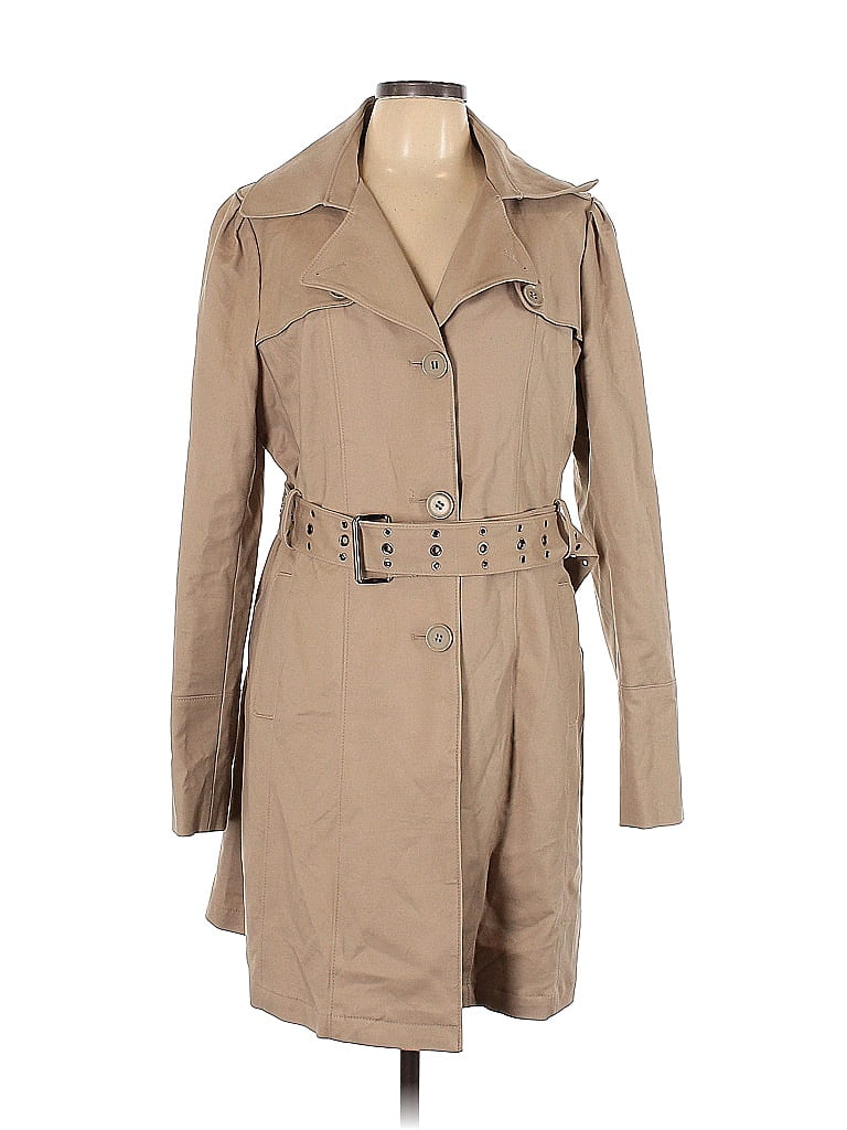 Kenneth Cole New York Solid Tan Coat Size XL - photo 1