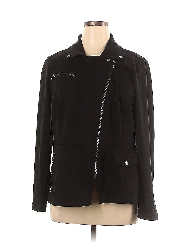 Lane Bryant Solid Black Jacket Size 14 (Plus) - 65% off | thredUP