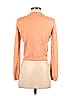 Moda International Color Block Solid Orange Silk Cardigan Size S - photo 2