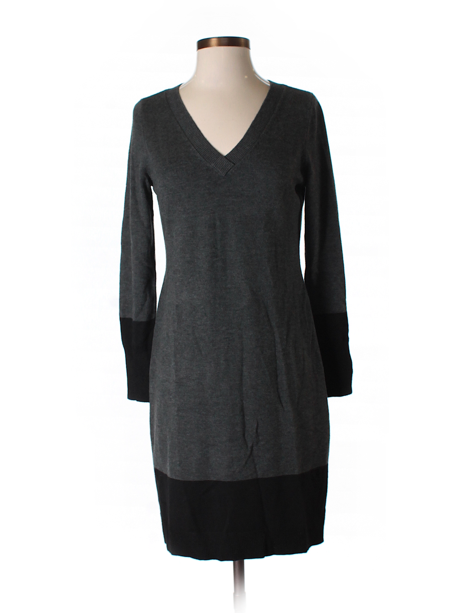 Ann Taylor Color Block Gray Sweater Dress Size M (Petite) - 79% off ...