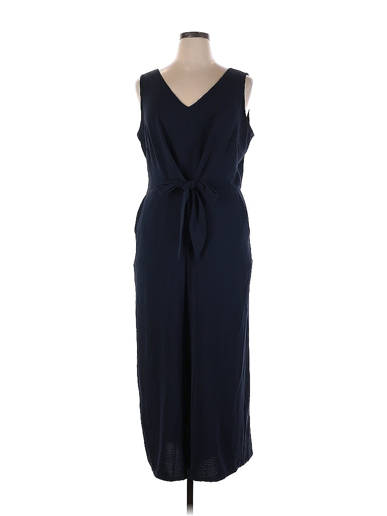 MSK 100% Polyester Solid Navy Blue Jumpsuit Size XL - photo 1