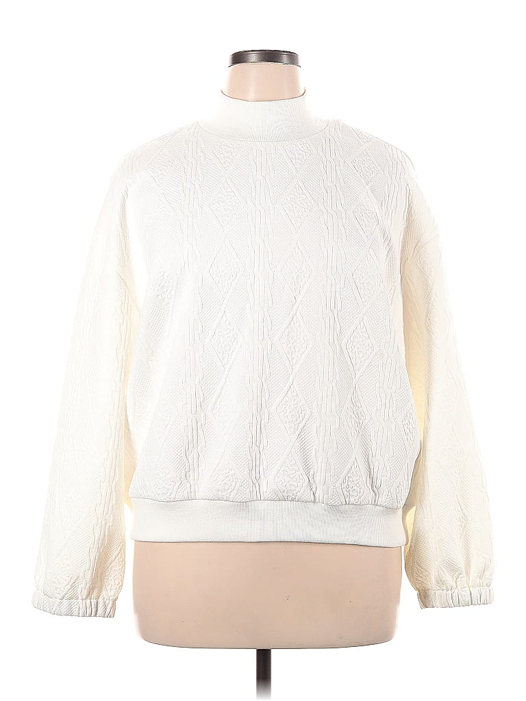 Cider Color Block White Turtleneck Sweater Size XL 62 off thredUP