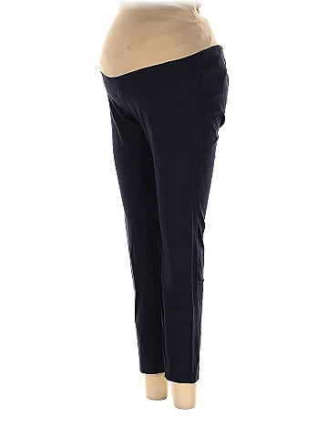 Women Navy Solid Casual Sweatpants M 