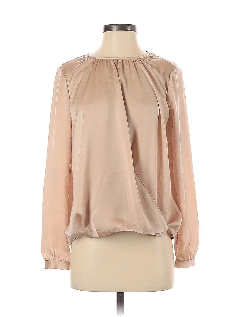 Pre-owned Vince Long Sleeve Blouse In Brown