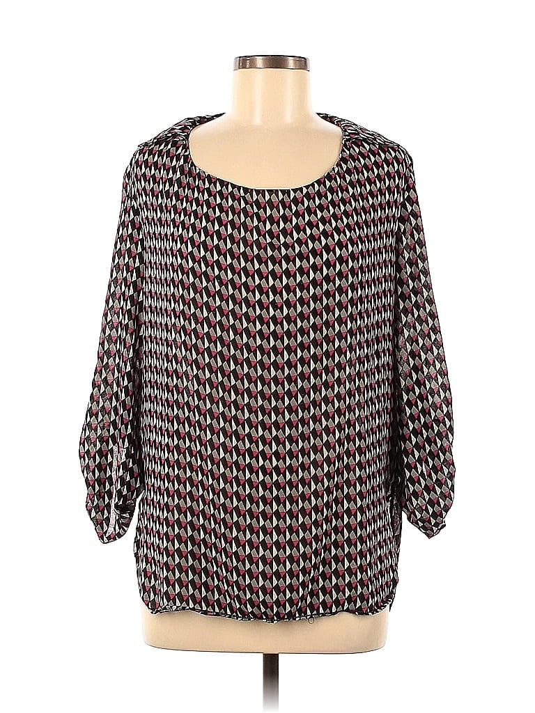 Pre-owned Max Studio Long Sleeve Blouse In Black