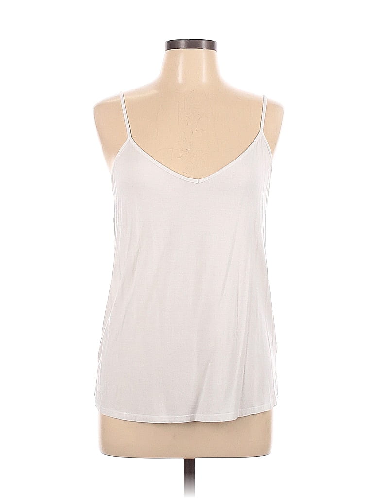 Joan Vass 100% Rayon Solid White Tank Top Size L - photo 1